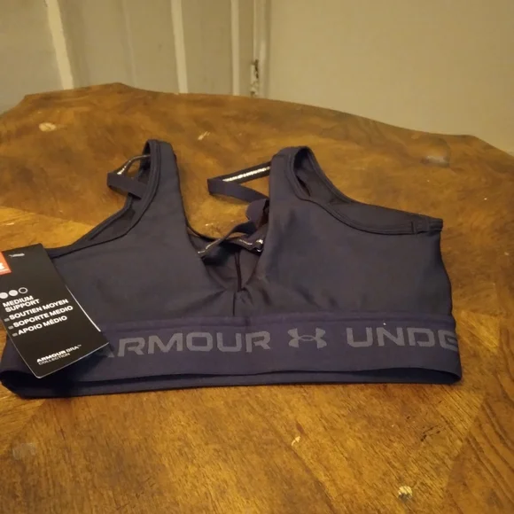 Under Armour Women's Compression Cross Back Mid-Impact Sports Bra - Picture 4 of 4